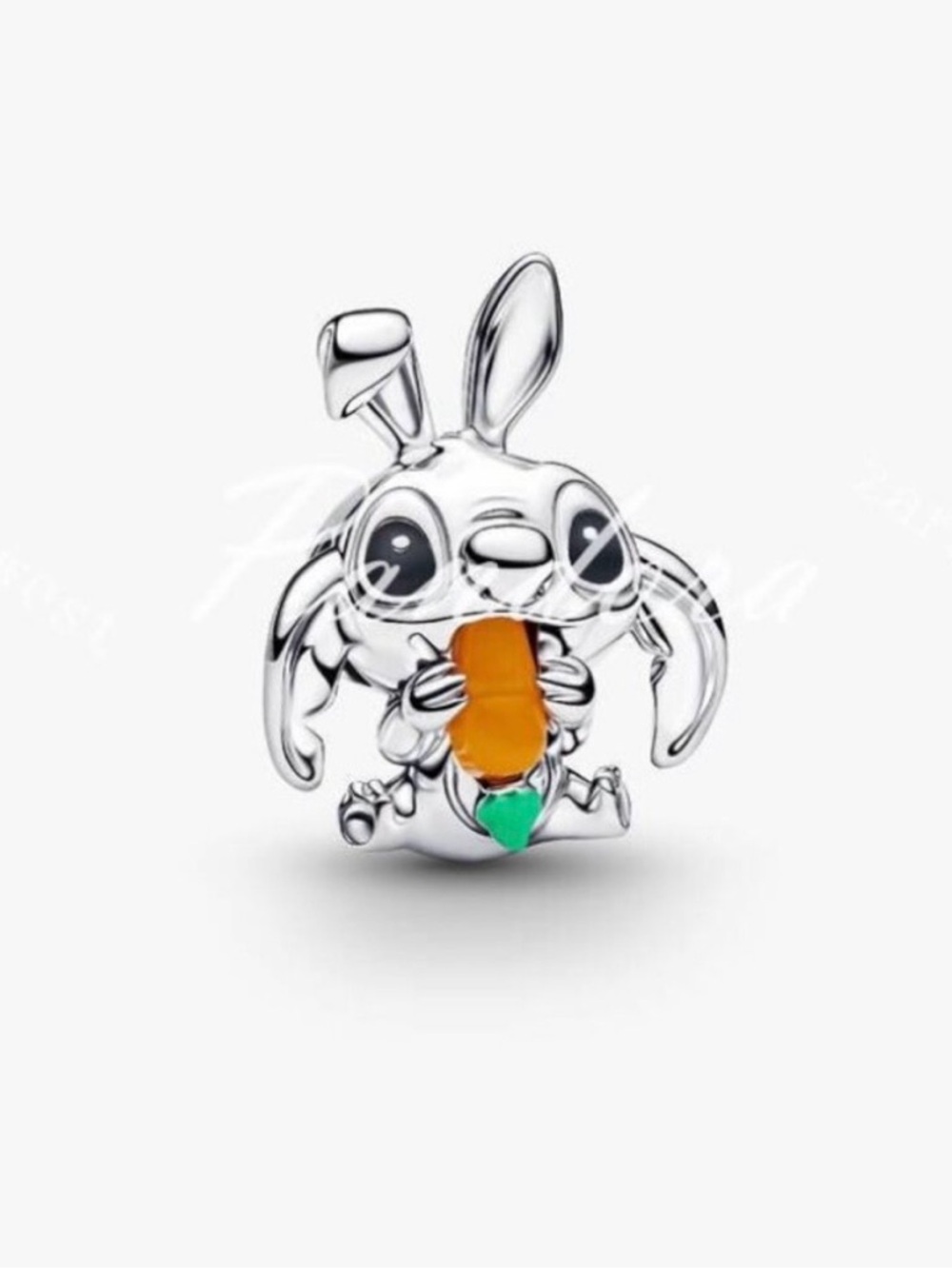 Pandora Disney Lilo & Stitch w/ carrot charm 925 new with Pandora pouch